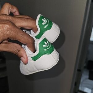 Adidas Kids' Stan Smith White and Green Shoes
